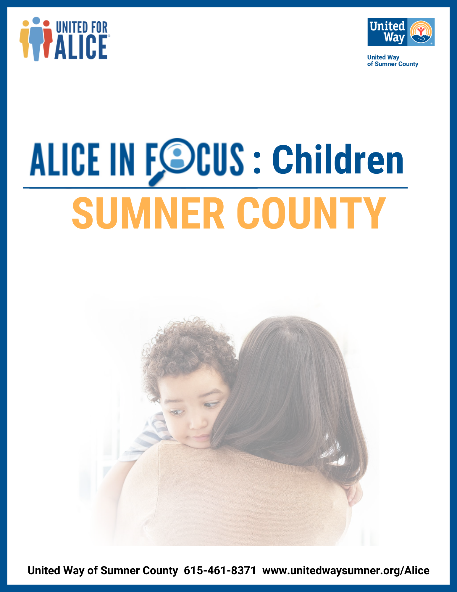 ALICE in Focus: Children Sumner County Summary Cover with border