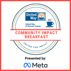 Community Impact Breakfast logo presented by Meta