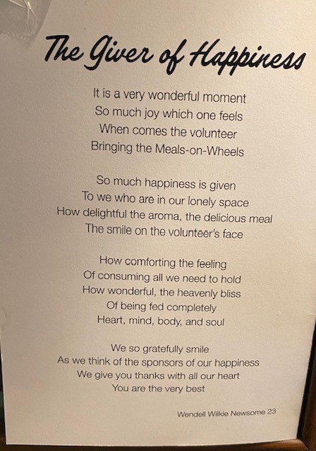 The Giver of Happiness poem
