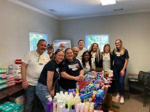 Old Navy volunteers helping with 2023 Mom & Baby Care Drive