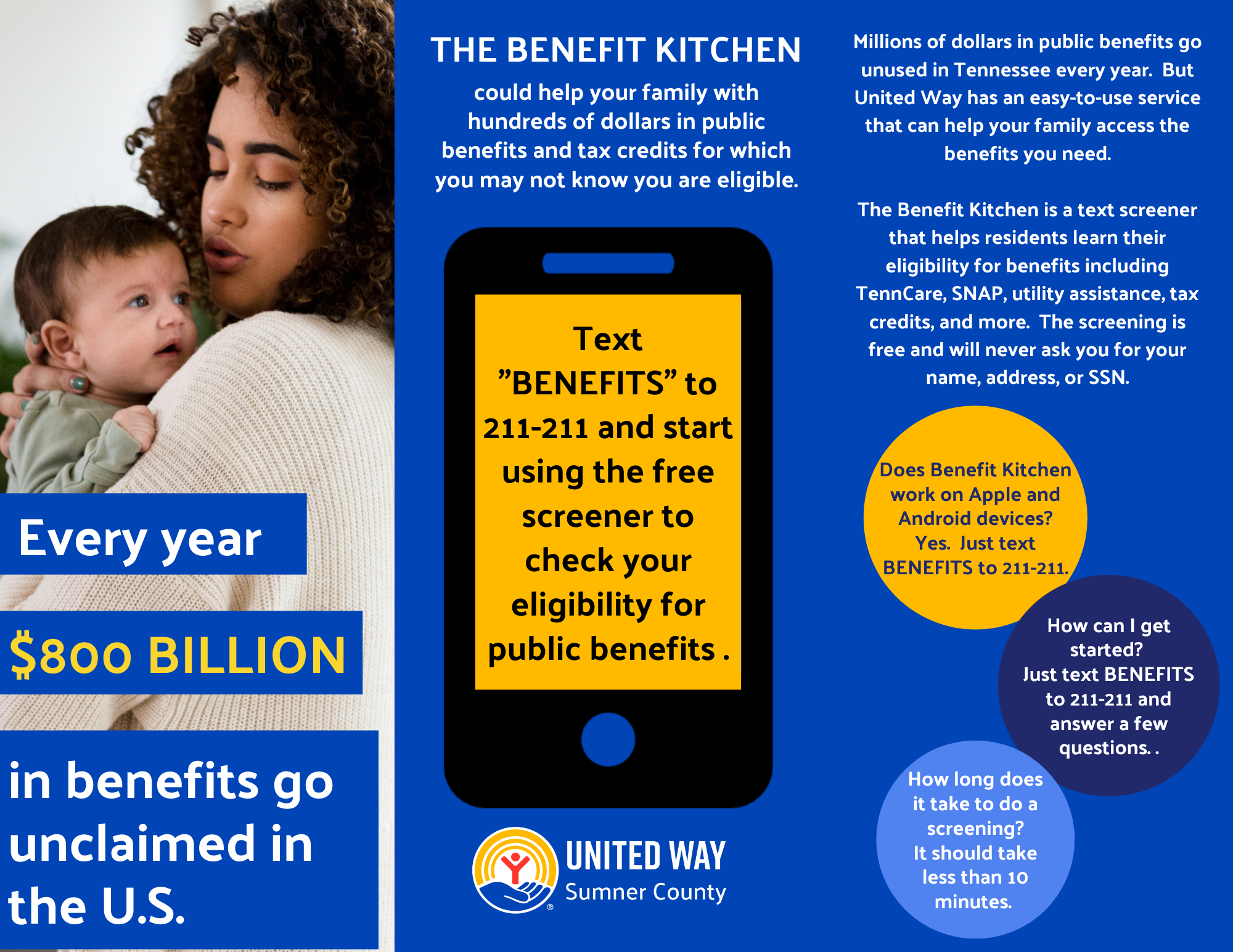 UWSC Tennessee Benefit Kitchen trifold brochure image